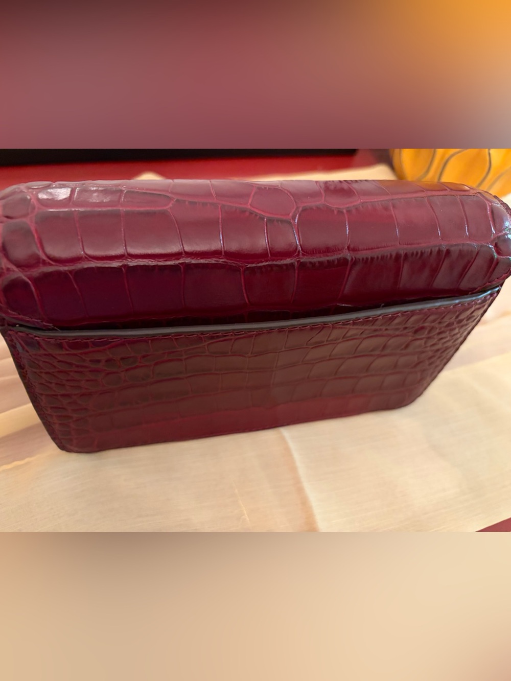 Tory Burch- Claret color, Britten Croc Convertible Crossbody. NWT. - Picture 6 of 7